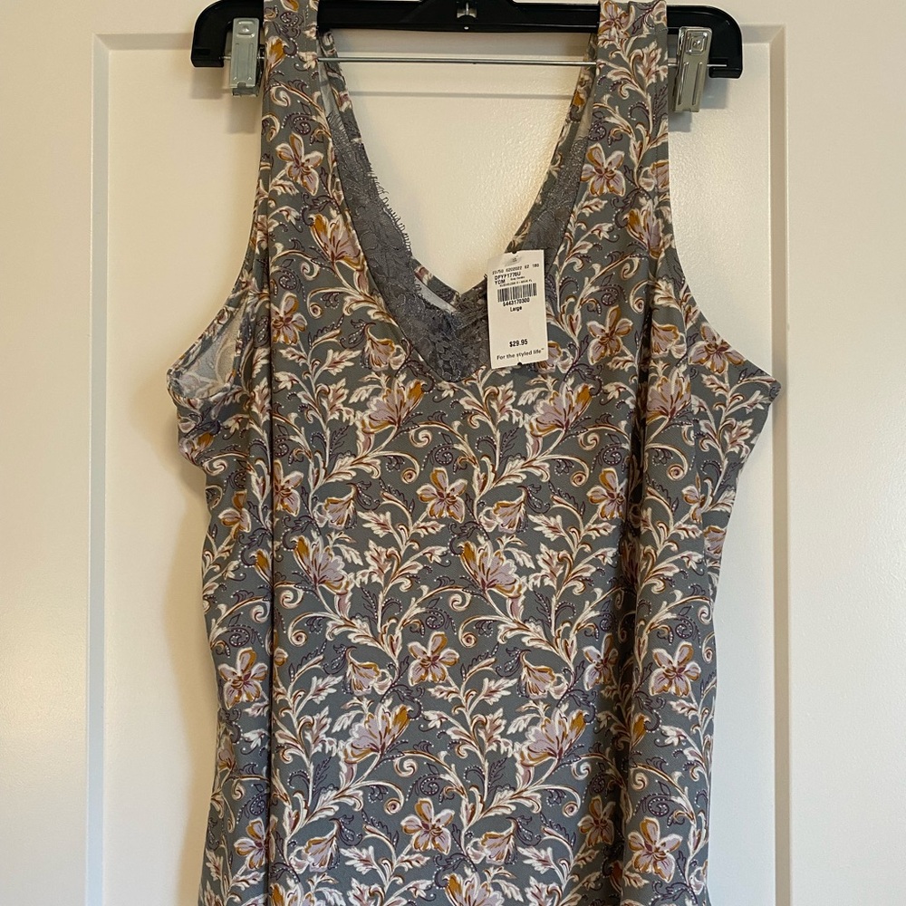 Daytrip Gray Floral Tank Top